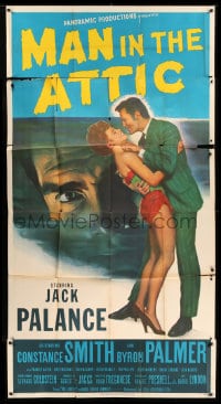 7t822 MAN IN THE ATTIC 3sh 1953 creepy art of Jack Palance, sexy Constance Smith!