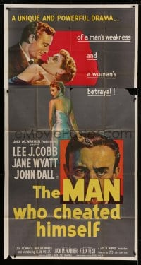 7t825 MAN WHO CHEATED HIMSELF 3sh 1951 unique drama of Lee J. Cobb's weakness & Jane Wyatt betrayal!