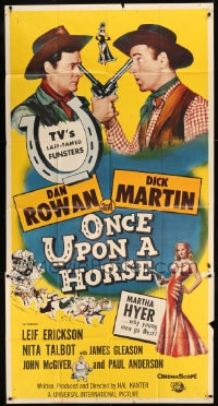7t856 ONCE UPON A HORSE 3sh 1958 great wacky cartoon art of Rowan & Martin, TV's funsters!