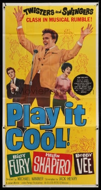 7t865 PLAY IT COOL 3sh 1963 Michael Winner directed, Bobby Vee, great rock 'n' roll image, rare!