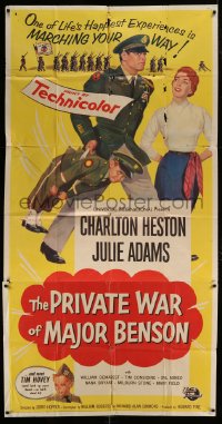 7t874 PRIVATE WAR OF MAJOR BENSON 3sh 1955 Charlton Heston, Julie Adams & little kids!