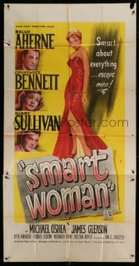 7t921 SMART WOMAN 3sh 1948 Brian Aherne, Barry Sullivan, close up of Constance Bennett!