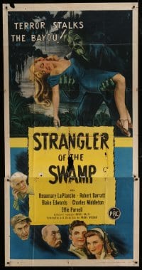 7t937 STRANGLER OF THE SWAMP 3sh 1946 art of the monster carrying sexy Rosemary La Planche!