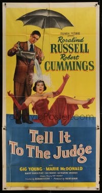 7t950 TELL IT TO THE JUDGE 3sh 1949 Robert Cummings dumps water on Rosalind Russell!
