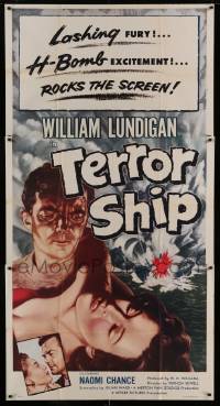 7t954 TERROR SHIP 3sh 1954 violence and mystery ride the deck of this sea-devil, cool art!