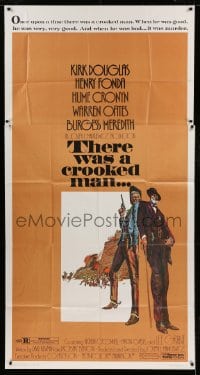 7t958 THERE WAS A CROOKED MAN 3sh 1970 different Stirnweis art of Kirk Douglas & Henry Fonda!