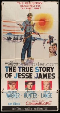 7t970 TRUE STORY OF JESSE JAMES 3sh 1957 Nicholas Ray, Robert Wagner, Jeffrey Hunter, Hope Lange