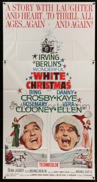 7t987 WHITE CHRISTMAS 3sh R1961 Bing Crosby, Danny Kaye, Clooney, Vera-Ellen, musical classic!