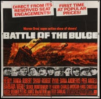 7t015 BATTLE OF THE BULGE 6sh 1966 Henry Fonda, Robert Shaw & cast portraits, Thurston tank art!