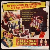 7t028 CELL 2455 DEATH ROW 6sh 1955 biography of Caryl Chessman, no. 1 condemned convict!