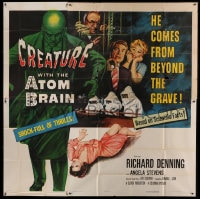 7t032 CREATURE WITH THE ATOM BRAIN 6sh 1955 art of dead man who comes from beyond the grave, rare!
