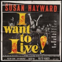 7t062 I WANT TO LIVE 6sh 1958 Susan Hayward as Barbara Graham, a party girl convicted of murder!