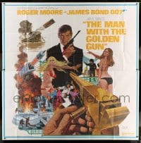 7t076 MAN WITH THE GOLDEN GUN West Hemi 6sh 1974 art of Roger Moore as James Bond by Robert McGinnis