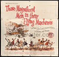 7t098 THOSE MAGNIFICENT MEN IN THEIR FLYING MACHINES 6sh 1965 great wacky art of early airplane!
