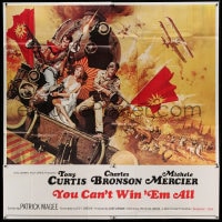 7t104 YOU CAN'T WIN 'EM ALL 6sh 1970 McCarthy art of Tony Curtis, Bronson & Mercier on train!