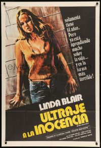 7t275 BORN INNOCENT Argentinean 1974 different art of runaway teen/Exorcist star Linda Blair!