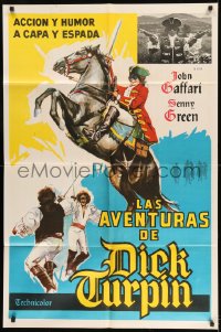 7t295 DICK TURPIN Argentinean 1974 artwork of masked Gaffari on horse & duelling with sword!