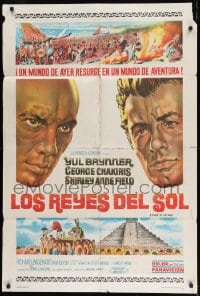 7t336 KINGS OF THE SUN Argentinean 1963 headshot portraits of Yul Brynner & George Chakiris + Mayans!
