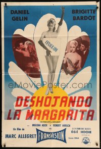 7t346 MADEMOISELLE STRIPTEASE Argentinean 1957 En effeuillant la marguerite, sexy Brigitte Bardot!
