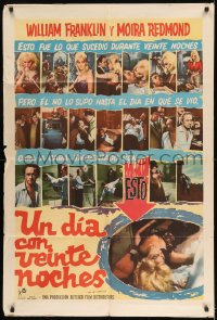 7t353 PIT OF DARKNESS Argentinean 1961 montage of sexy Moira Redmond & William Franklin, English!