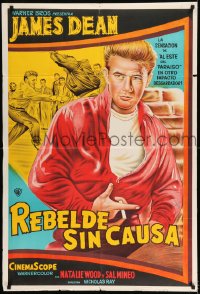7t354 REBEL WITHOUT A CAUSE Argentinean R1970s Nicholas Ray, art of smoking bad teen James Dean!