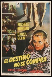 7t384 THERE'S ALWAYS A PRICE TAG Argentinean 1958 cool close up art of blue-eyed Michele Morgan!