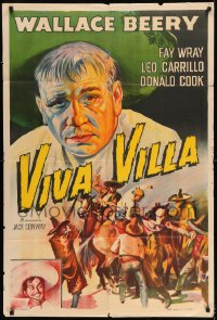 7t391 VIVA VILLA Argentinean 1934 great different close up art of Wallace Beery as Pancho!
