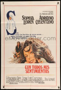 7t394 WHITE SISTER Argentinean 1972 art of sexy Sophia Loren as you've never seen her before!