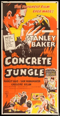 7t684 CRIMINAL Canadian 3sh 1960 Joseph Losey, art of crook Stanley Baker, Concrete Jungle!