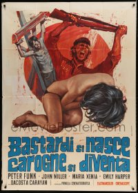 7t422 BRAVE BUNCH Italian 1p 1972 Oi gennaioi tou Vorra, wild art of crucified man & naked woman!