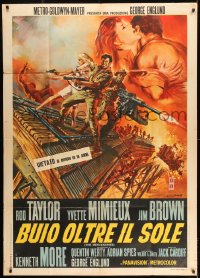 7t447 DARK OF THE SUN Italian 1p 1968 different art of Rod Taylor, Mimieux & Brown by Di Stefano!