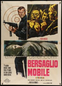 7t450 DEATH ON THE RUN Italian 1p 1967 Sergio Corbucci, cool crime art by Sandro Symeoni!