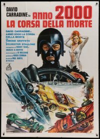 7t451 DEATH RACE 2000 Italian 1p 1976 David Carradine, great completely different sci-fi art!