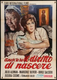 7t458 EL DERECHO DE NACER Italian 1p 1968 The Right to Be Born, art of scared mother & child!