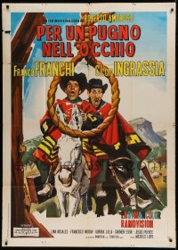 7t463 FISTFUL OF KNUCKLES Italian 1p 1965 wacky spaghetti western art by Bob Deseta!