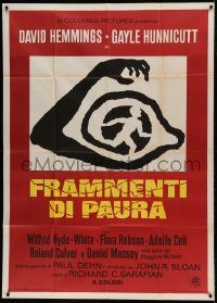 7t468 FRAGMENT OF FEAR Italian 1p 1970 David Hemmings, Gayle Hunnicutt, murder in Pompeii, cool art!