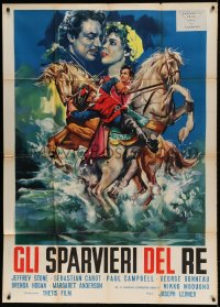 7t513 KNIGHTS OF THE QUEEN Italian 1p R1958 art of Jeff Stone as D'Artagnan, Three Musketeers!