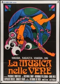 7t515 LA MUSICA NELLE VENE Italian 1p 1973 sexy psychedelic LSD drugs art by Piero Ermanno Iaia!