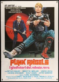7t572 STRIKE BACK Italian 1p 1982 cool artwork of German Punk Angels by Mario Piovano!