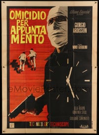 7t136 DATE FOR A MURDER Italian 2p 1967 artwork of bandaged killer by Michelangelo Papuzza!