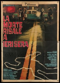 7t138 DEATH OCCURRED LAST NIGHT Italian 2p 1970 art of Raf Vallone & cops at murder scene!