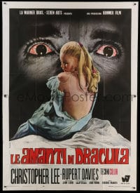 7t147 DRACULA HAS RISEN FROM THE GRAVE Italian 2p 1969 Hammer, different vampire art by Ferrini!