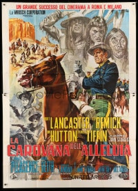 7t166 HALLELUJAH TRAIL Italian 2p 1965 John Sturges, different Ciriello western montage art!
