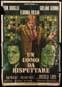 7t195 MAN TO RESPECT Italian 2p 1971 art of Kirk Douglas, Bolkan & Gemma by Piero Ermanno Iaia!