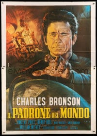 7t198 MASTER OF THE WORLD Italian 2p R1971 Jules Verne, different Piovano art of Charles Bronson!