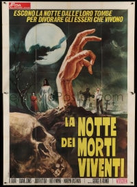7t202 NIGHT OF THE LIVING DEAD Italian 2p 1970 cool different Ciriello art of zombies in graveyard!