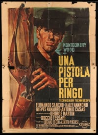 7t207 PISTOL FOR RINGO Italian 2p 1965 cool spaghetti western art of Giuliano Gemma by Olivetti!