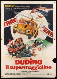 7t233 SUPERBUG, THE CRAZIEST CAR IN THE WORLD Italian 2p 1977 Volkswagen Beetle cartoon art!