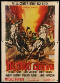 7t250 VULCAN SON OF GIOVE Italian 2p 1961 cool art of Rod Flash Ilush in chariot race!