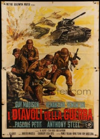 7t252 WAR DEVILS Italian 2p 1970 art of World War II soldiers & tanks in North African desert!